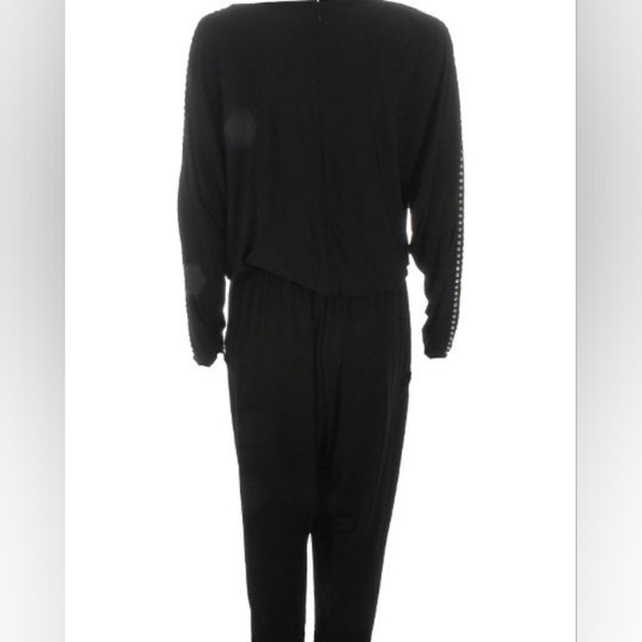 MICHAEL Michael Kors Black 3/4 Sleeve Rhinestone Jumpsuit Size 1X - Picture 8 of 8